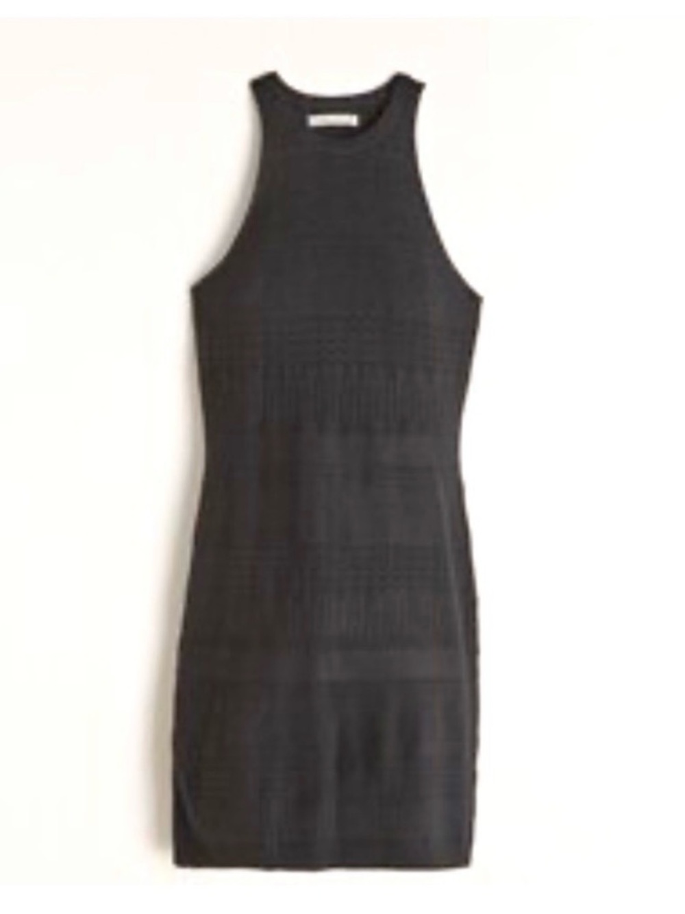Abercrombie & Fitch Black Pointelle Textured Sleeveless Racerback Mini Dress
